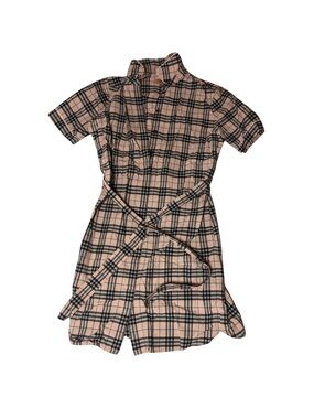 Burberry Plaid Belted Shirt Dress